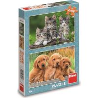Dino Puzzle Psíkovia a mačičky 2 x 48 dielikov 5
