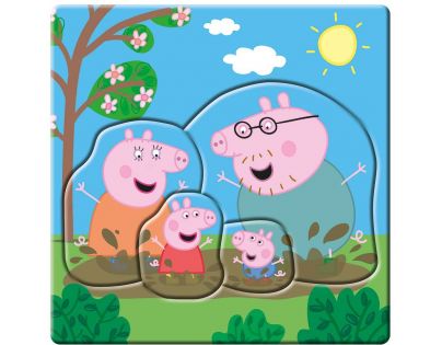 Dino Puzzle set Peppa Pig rodina 12 dielikov