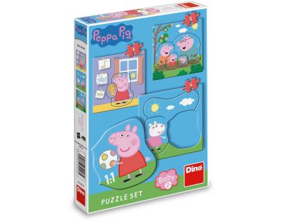 Dino Puzzle set Peppa Pig rodina 12 dielikov