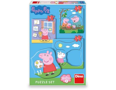 Dino Puzzle set Peppa Pig rodina 12 dielikov