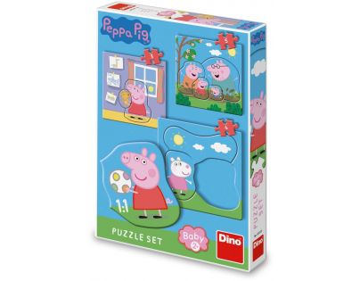 Dino Puzzle set Peppa Pig rodina 12 dielikov