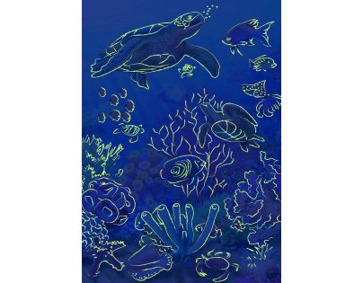 Dino Puzzle neon Podmorský svet 100 XL dielikov
