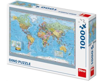 Dino Puzzle Mapa sveta politická 1000 dílků