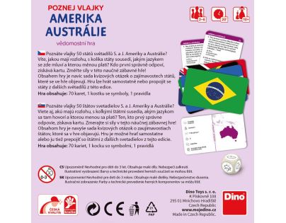 Dino Poznaj vlajky Amerika a Austrália cestovná hra
