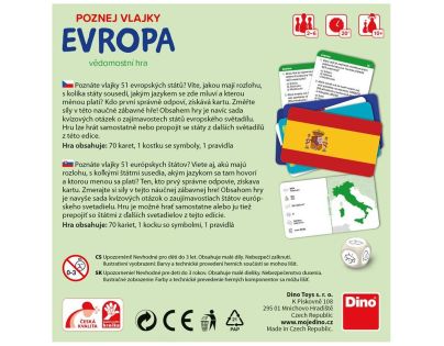 Dino Poznaj vlajky Európa cestovná hra