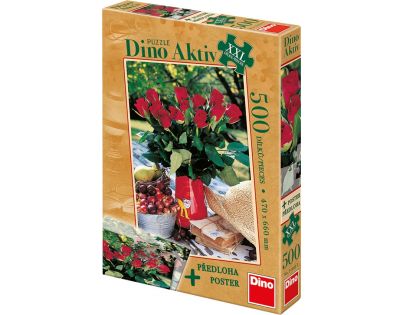 Dino Puzzle Aktiv Růže a předloha 500XXL dílků