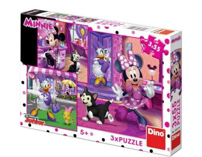 Dino Puzzle Minnie a jej zábavný deň 3 x 55 dielikov