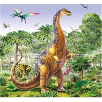 Dino Puzzle Dinosaury s figúrkou 60 dielikov - Brachiosaurus