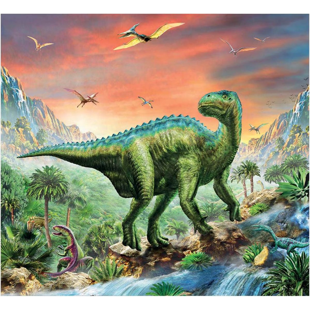 Dino Puzzle Dinosaury s figúrkou 60 dielikov- Iguanodon