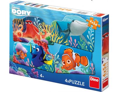 Dino Puzzle Disney Dory a priatelia 4 x 54 dielikov
