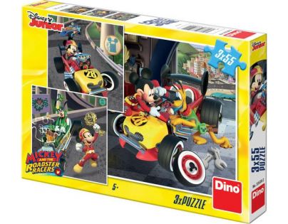 Dino Mickey a Minnie závodníci 3 x 55 dílků