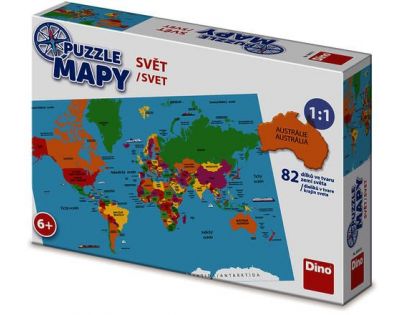 Dino Puzzle Mapa Sveta 82 dielikov