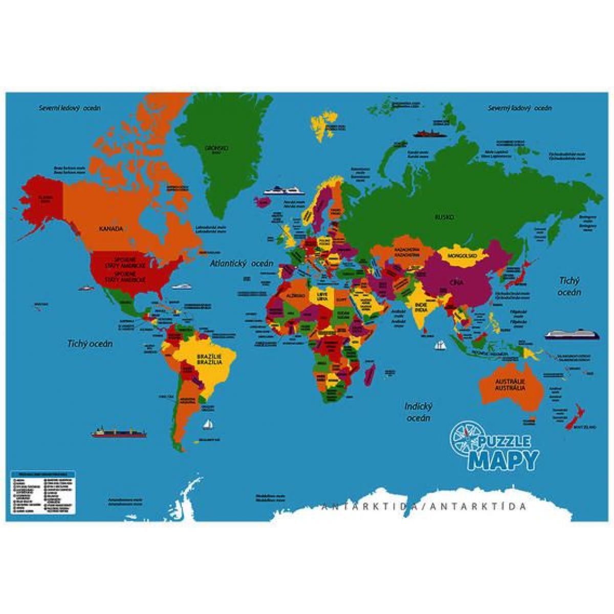 Dino Puzzle Mapa Sveta 82 dielikov