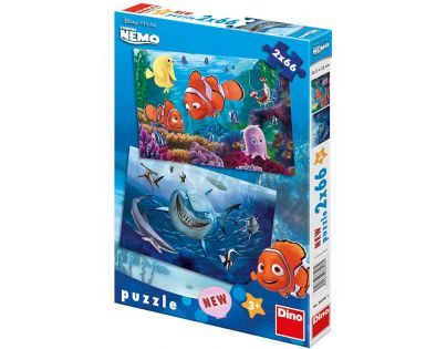 DINO 385061- Puzzle Nemo v mořské hlubině - 2 x 66 dílků (32,3 x 22 cm)