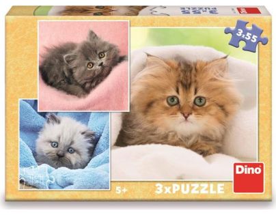Dino Roztomilé mačiatka 3 x 55 puzzle
