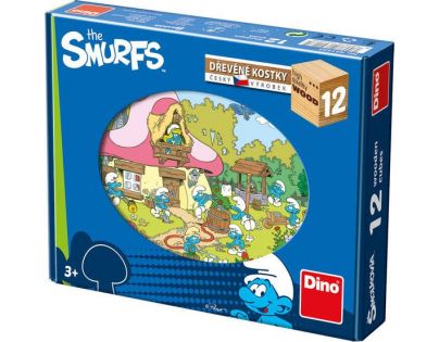 Dino detské drevené kocky Šmoulí rok