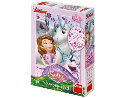 Dino Puzzle diamond Sofia a jednorožec 200 dielikov