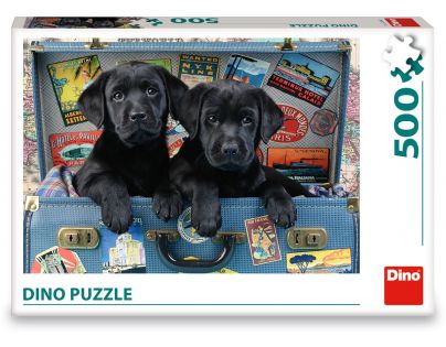 Dino Puzzle Šteňatá v kufri 500 dielikov
