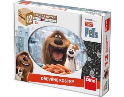 Dino Tajný život mazlíčků Dřevěné kostky 12ks