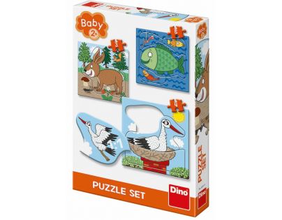 Dino Puzzle baby set Zvieratká Kde žijú 12 dielikov