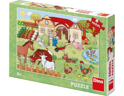 Dino Puzzle Zvieratká na statku 100 XL dielikov