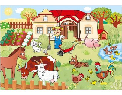 Dino Puzzle Zvieratká na statku 100 XL dielikov