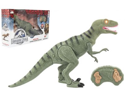 Dinosaurus chodiace IC velociraptor 50 cm so zvukmi a svetlami zelený