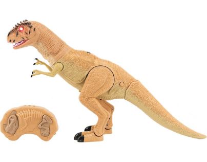 Dinosaurus chodiace IC velociraptor 50 cm so zvukmi a svetlami oranžový