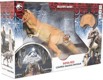 Dinosaurus chodiace IC velociraptor 50 cm so zvukmi a svetlami oranžový
