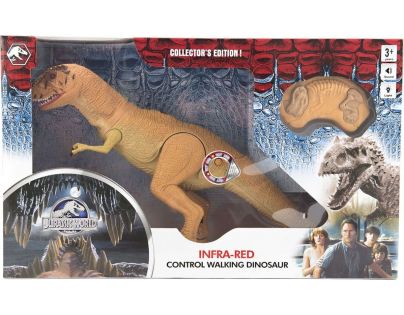Dinosaurus chodiace IC velociraptor 50 cm so zvukmi a svetlami oranžový