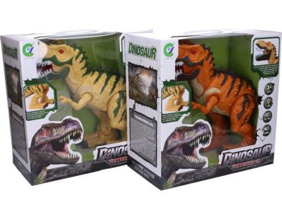 Dinosaurus chodiace s efektmi 50 cm béžovo-zelený