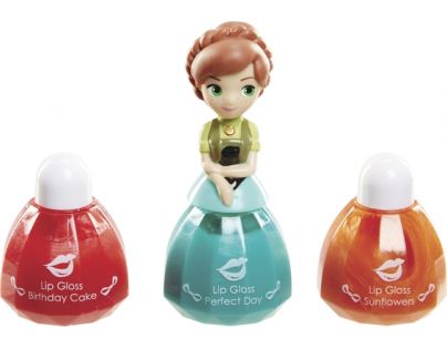 Disney Frozen Little Kingdom Make up pro princezny Anna zelená a lesky na rty