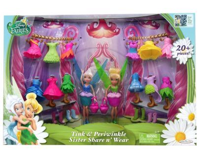 Disney Víly: 11 cm panenka a modní doplňky 2v1 - Zvonilka a Modrovločka