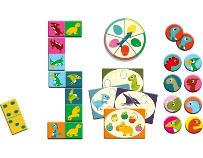 Djeco Bingo, pexeso a domino Dinosaury