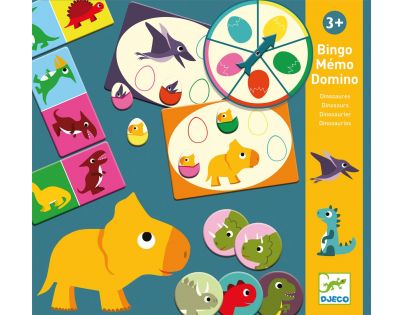 Djeco Bingo, pexeso a domino Dinosaury