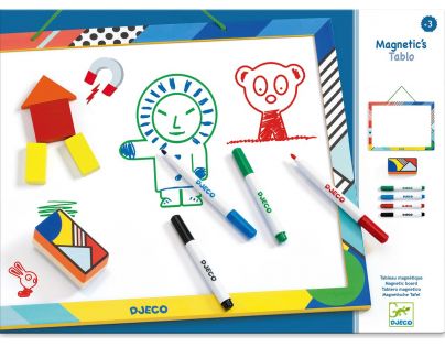 Djeco Drevená magnetická tabuľa 4 fixy