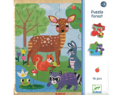 Djeco Puzzle drevené Lesné zvieratká 16 dielikov