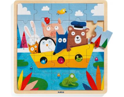 Djeco Puzzle drevené Loďka 25 dielikov