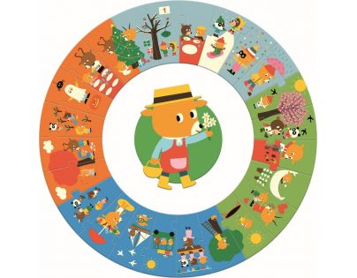 Djeco Puzzle obrie Macko rok 24 dielikov
