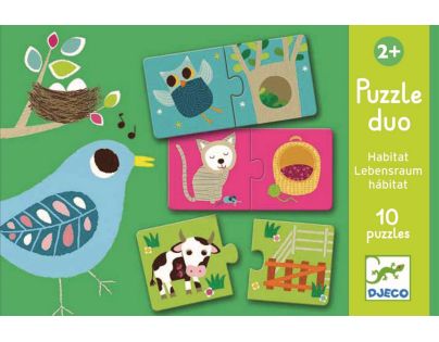 Djeco Puzzle duo Pelíšky 20 dielikov - Poškodený obal