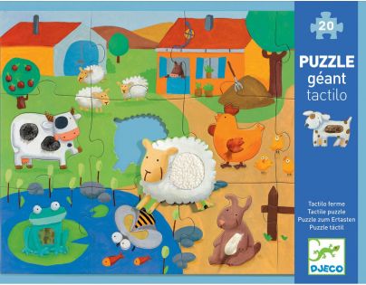 Djeco Puzzle hmatové Farma 20 dielikov