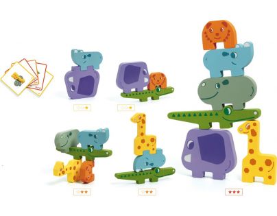 Djeco Puzzle kocky Zvieratká zo ZOO 6 dielikov