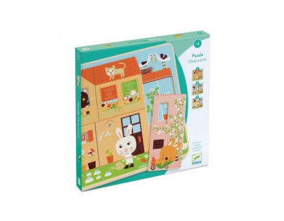 Djeco Puzzle trojvrstvové Králičie chalúpka 12 dielikov
