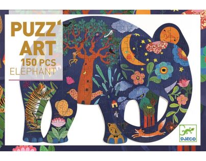 Djeco Puzzle veľké Rozprávkový slon 150 dielikov