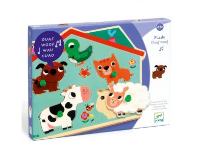 Djeco Puzzle vkladacie Domáce zvieratká 5 dielikov