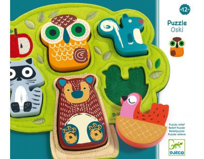Djeco Puzzle vkladacie Oski 6 dielikov