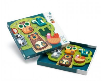 Djeco Puzzle vkladacie Oski 6 dielikov
