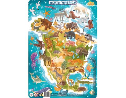 DoDo Puzzle Zvieratá Severná Amerika 53 dielikov