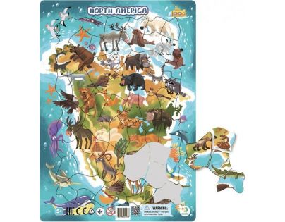 DoDo Puzzle Zvieratá Severná Amerika 53 dielikov