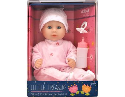 Dolls World Bábätko Little Treasure PINK - 38 cm so zatváracími očami